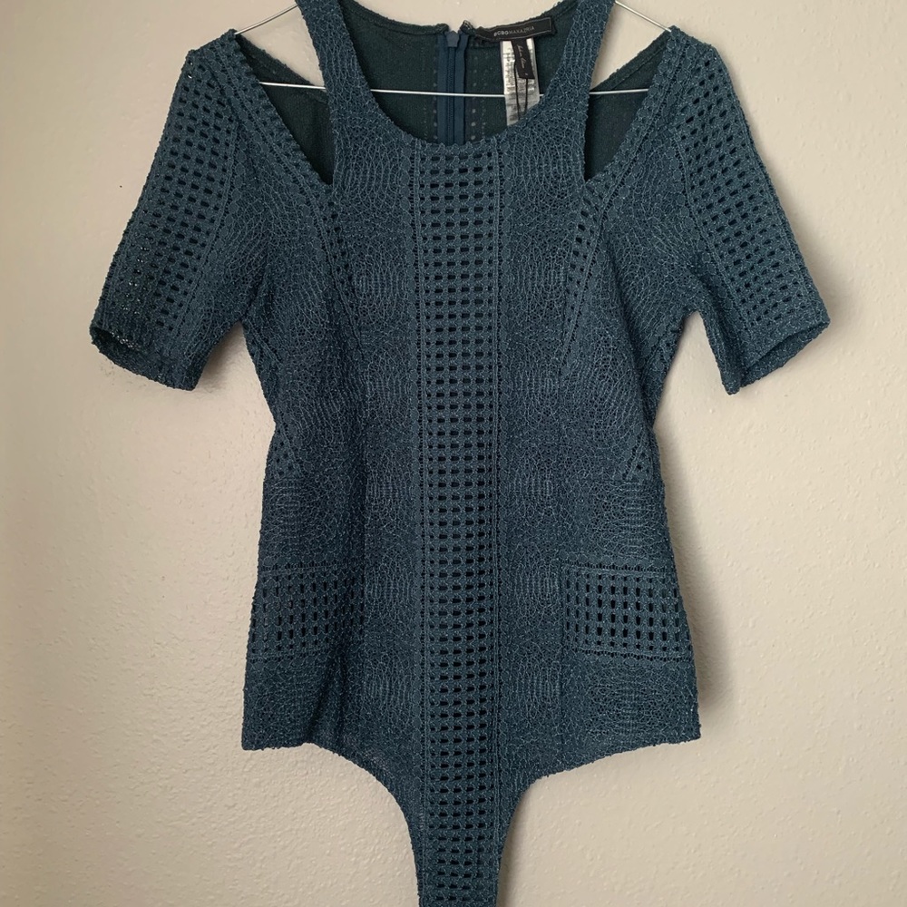 BCBGMAXAZRIA Lace Cutout Bodysuit